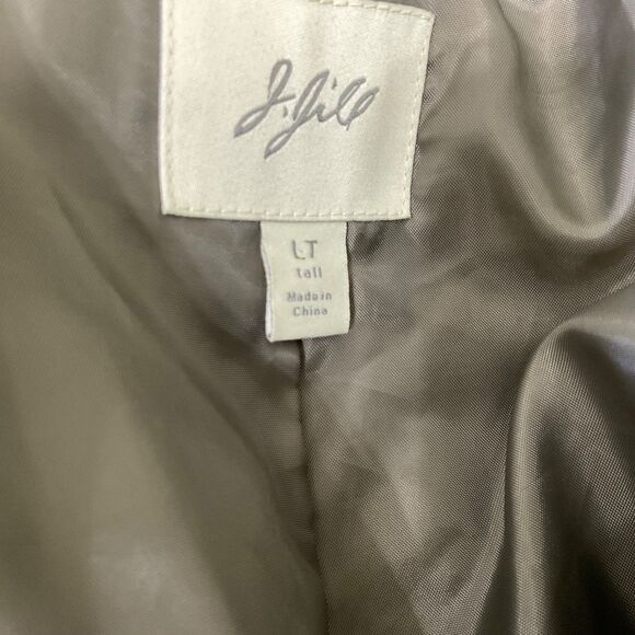 J. Jill Utility Jacket Women’s L Tall Green  Full Zip Cinched Waist Pockets * - Picture 7 of 11